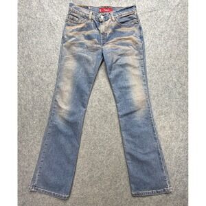 Levis 518 Superlow Bootcut Jeans Womens 9 Wash Mud Sand Distressed Y2K USA